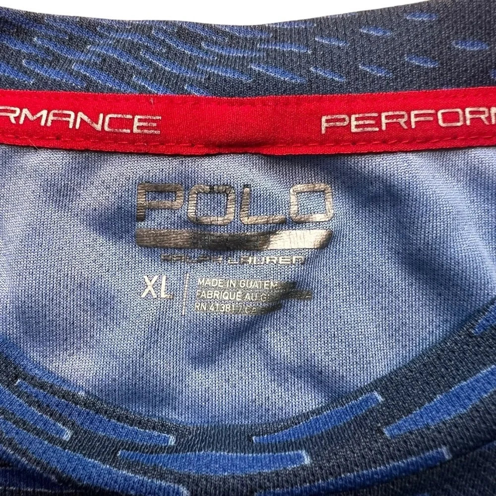 Polo by Ralph Lauren Performance Navy and Red Performance Tee | Size Youth XL